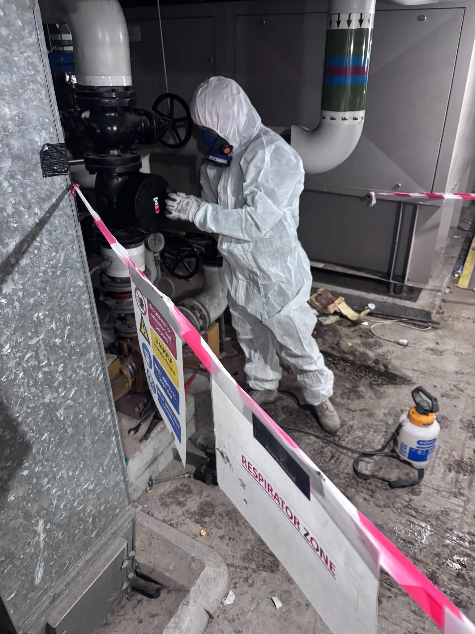 Asbestos artex removal from concrete soffit in Parson's Green